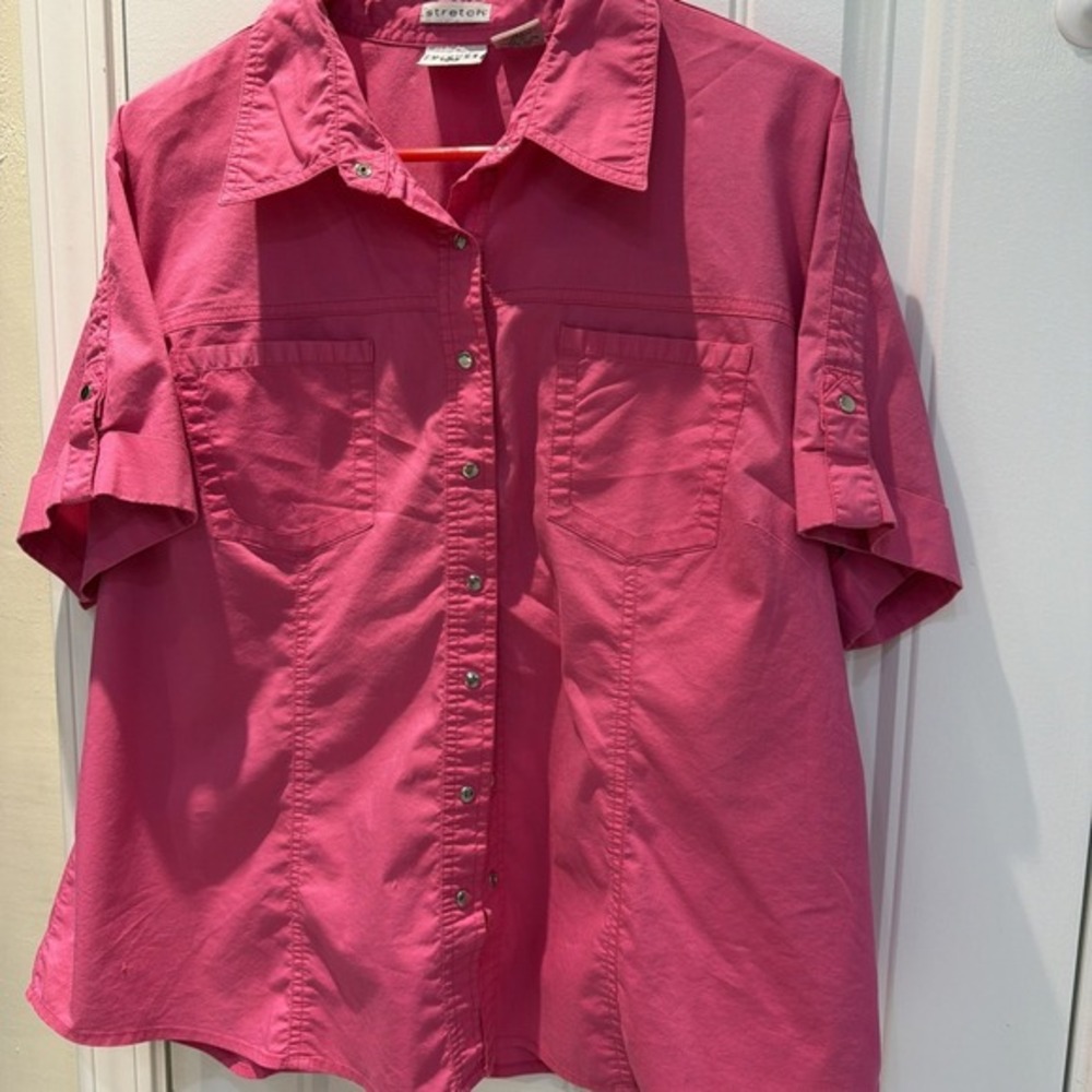 Carolina Colours Pink Women's Camp Stretch Shirt‎ 18/20 5152